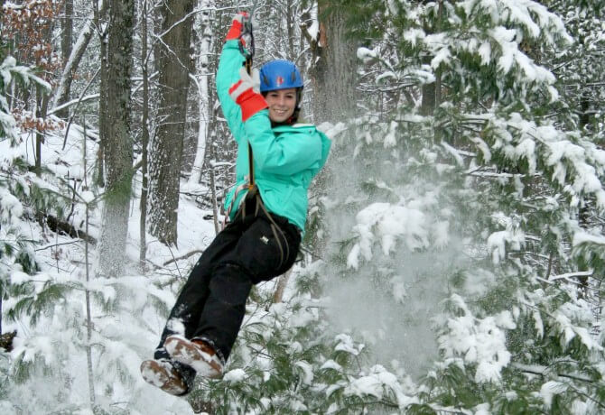 Winter Ziplining In Wisconsin Dells