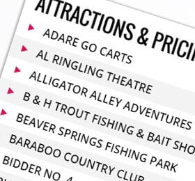 Attraction Price List