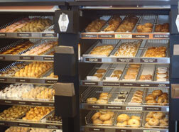 Dunkin' Donuts features over 35 types of donuts